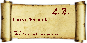 Langa Norbert névjegykártya